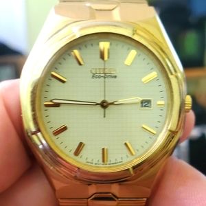 Citizen Eco-Drive Gold and Cream Watch